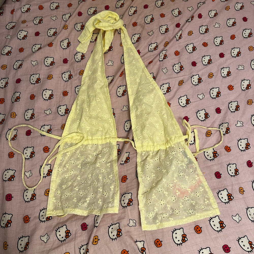 Yellow Eyelet Halter Top